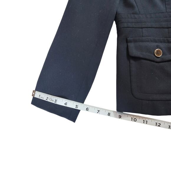 Talbots Petites Wool Navy Blue Blazer Women's Size 10P - Picture 8 of 13